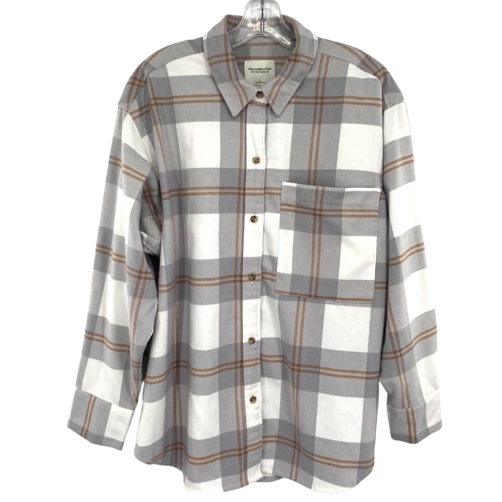 Abercrombie & Fitch Women’s Oversized Plaid Flannel Shirt Shacket